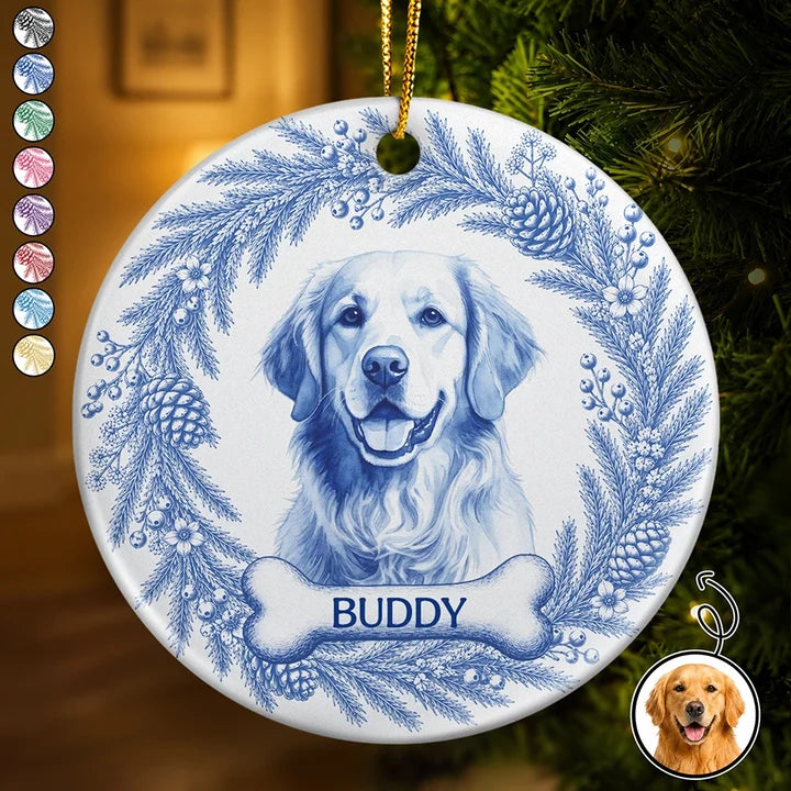 Personalized Circle Ceramic Ornament